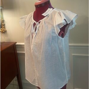 Velvet brand new stylish short sleeve linen blouse